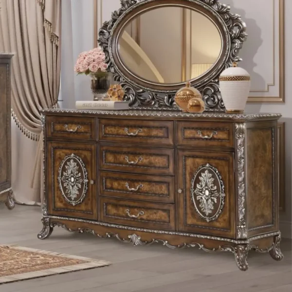Devany Cherry Oval Mirror By ACME - Image 2