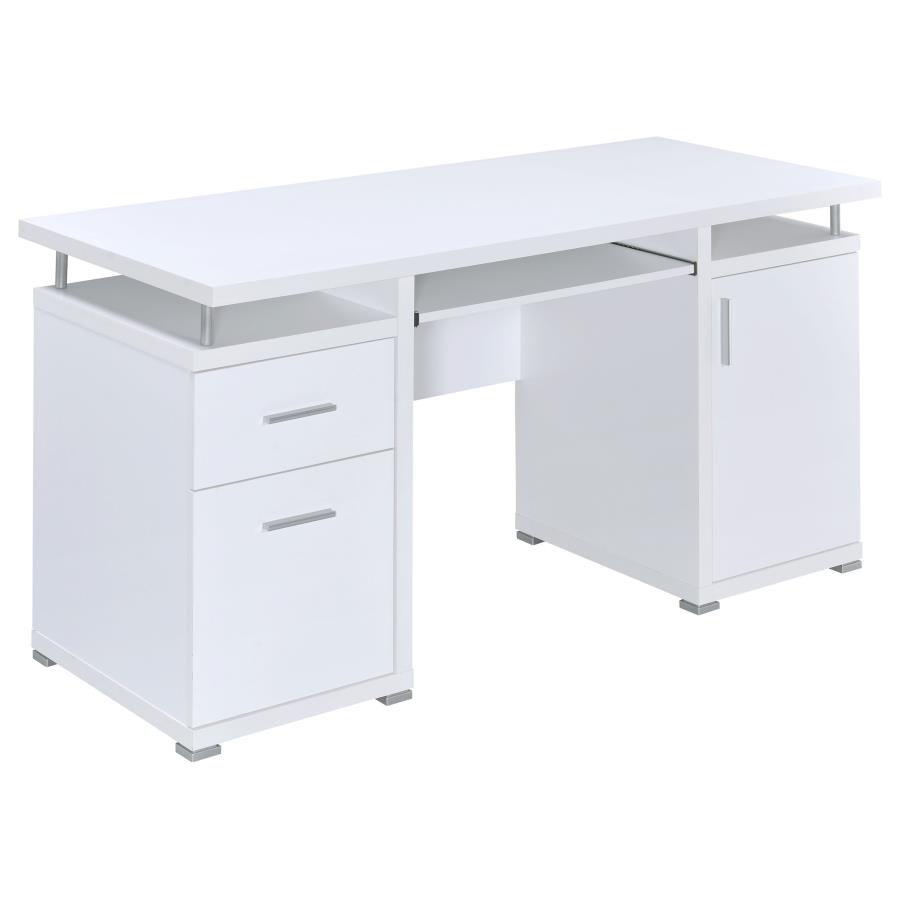 Tracy 2-Drawer Computer Desk White 800108 By Coaster Furniture | Mobilia Cleopatra 3 Tracy 2-drawer Computer Desk White 800108 by Coaster Furniture - Image 1