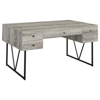 Analiese 4-drawer Writing Desk Grey Driftwood by Coaster Furniture