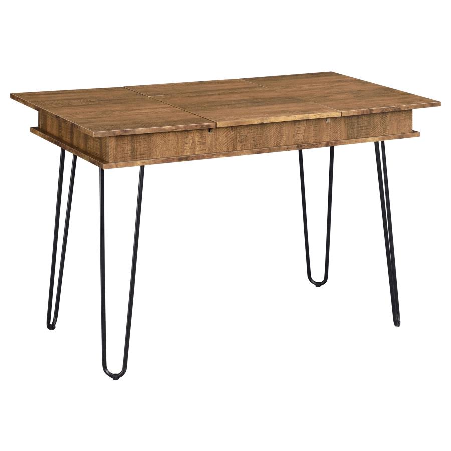 Sheeran Writing Desk With 4 Hidden Storages Rustic Amber By Coaster Furniture | Mobilia Cleopatra 3 Sheeran Writing Desk with 4 Hidden Storages Rustic Amber by Coaster Furniture - Image 1