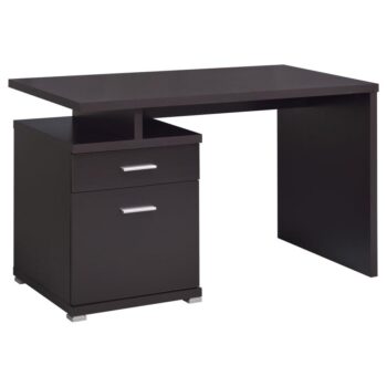 Irving 2-drawer Office Desk with Cabinet Cappuccino by Coaster Furniture