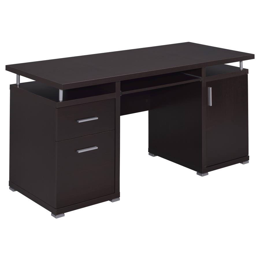 Tracy 2-Drawer Computer Desk Cappuccino By Coaster Furniture | Mobilia Cleopatra 3 Tracy 2-drawer Computer Desk Cappuccino by Coaster Furniture - Image 1