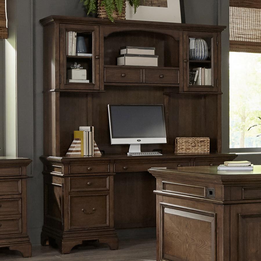 Hartshill Credenza With Hutch Burnished Oak 881283 By Coaster Furniture | Mobilia Cleopatra 3 Hartshill Credenza with Hutch Burnished Oak 881283 By Coaster Furniture - Image 1