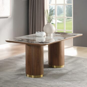 Willene Walnut Dining Table Ceramic Top DN03145 By ACME 3