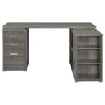 Yvette L-shape Office Desk Weathered Grey 800518 by Coaster Furniture - Image 3