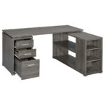 Yvette L-shape Office Desk Weathered Grey 800518 by Coaster Furniture - Image 4