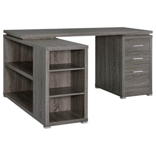Yvette L-shape Office Desk Weathered Grey 800518 by Coaster Furniture - Image 5