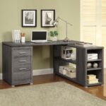 Yvette L-shape Office Desk Weathered Grey 800518 by Coaster Furniture - Image 2