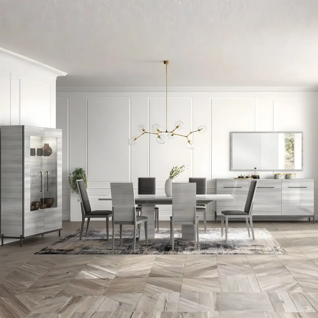 Gray Mia Dining Room Set By Esf Furniture | Mobilia Cleopatra 3 Gray Mia Dining Table