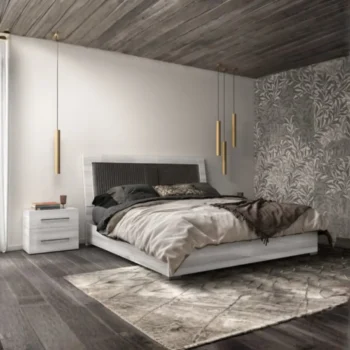 Gray Mia Nightstand with Handles