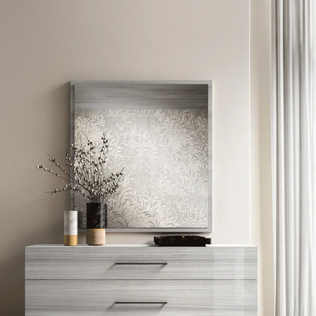 Gray Mia Mirror For Dresser By Esf Furniture | Mobilia Cleopatra 3 Gray Mia Dresser / Mirror