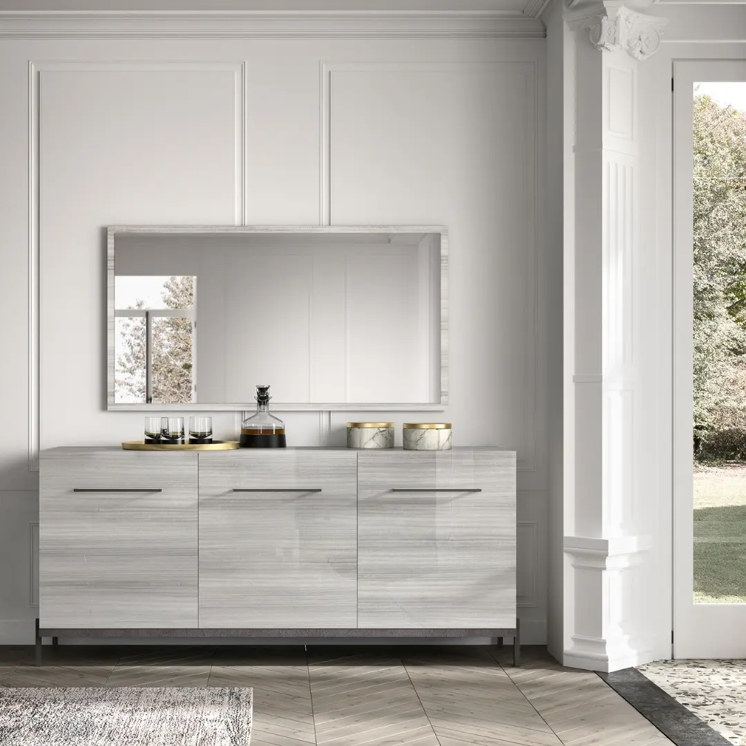 Gray Mia 3 Door Buffet By Esf Furniture | Mobilia Cleopatra 3 Gray Mia 3 Door Buffet
