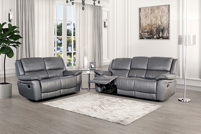 Glarus Loveseat Manual Recliner Fm69003Dg-Lv-M By Furniture Of America | Mobilia Cleopatra 3 Glarus Loveseat Manual Recliner FM69003DG-LV-M By Furniture Of America - Image 1