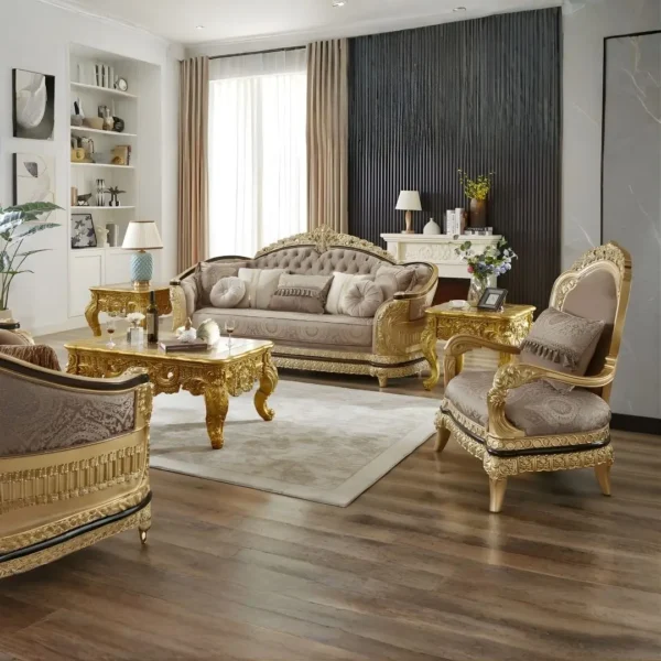 Gold Frame Armchair HD-9021 By Homey Design - Image 2