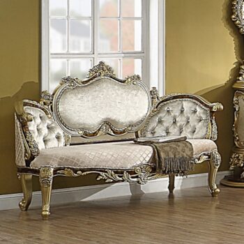 Beige Fabric Desiderius Bench
