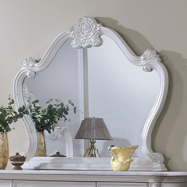 Ventresca Mirror Fm7635Wh-M By Furniture Of America | Mobilia Cleopatra 3 Ventresca Mirror FM7635WH-M By Furniture Of America - Image 1