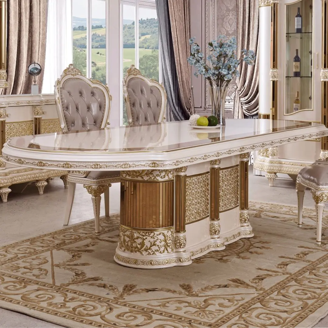 Hd-9022 Luxury Dining Table By Homey Design | Mobilia Cleopatra 3 HD-9022 Luxury Dining Table By Homey Design - Image 1