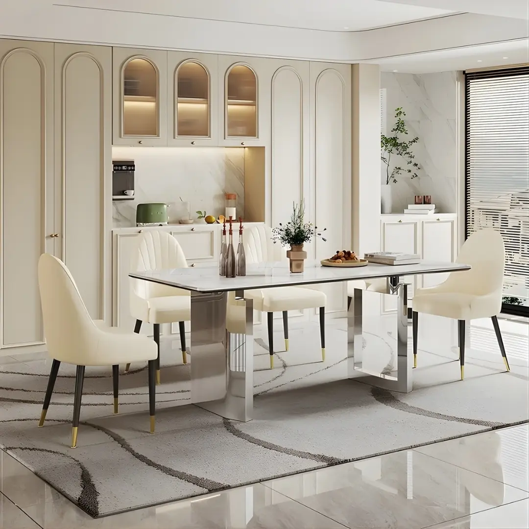 Dt511 Modern Tempered Glass Dining Table By Artisan Furniture | Mobilia Cleopatra 3 DT511 Modern Tempered Glass Dining Table by Artisan Furniture - Image 1