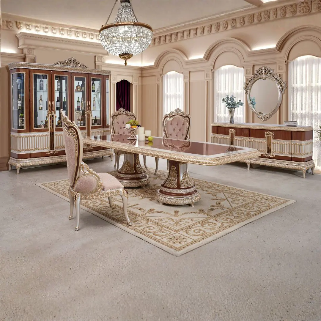 Victorian 7Pc Dining Room Table Set Hd-9021 By Homey Design | Mobilia Cleopatra 3 Victorian 7PC Dining Room Table Set HD-9021 By Homey Design - Image 1