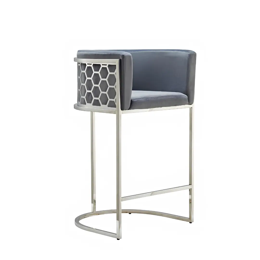 Bar1009 Grey Bar Chair By Mcferran | Mobilia Cleopatra 3 BAR1009 Grey Bar Chair By McFerran - Image 1