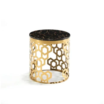 End Table with Faux Marble Top