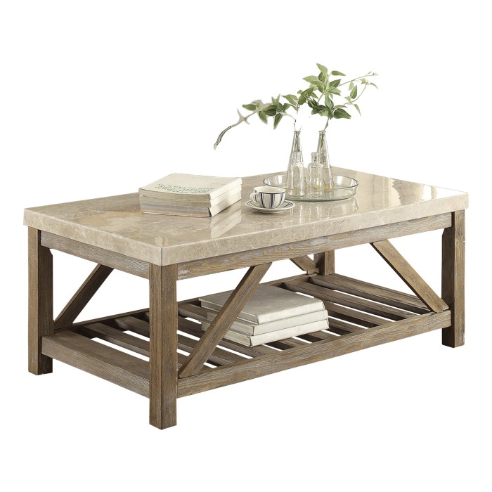 Weathered Natural Ridley Collection Cocktail Table By Homelegance | Mobilia Cleopatra 3 Weathered natural Ridley Collection cocktail table By Homelegance - Image 1