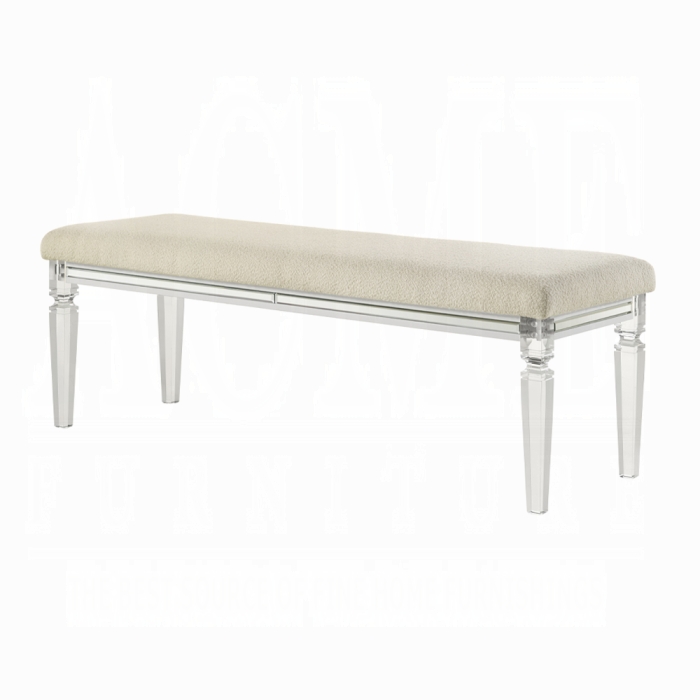 Pearl White Tarian Bench Bd02322 By Acme | Mobilia Cleopatra 3 Pearl White Bench