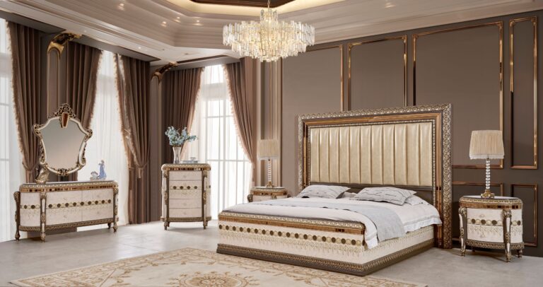 4Pc Bedroom Furniture Set Hd-9017 By Homey Design | Mobilia Cleopatra 3 4pc bedroom furniture set HD-9017