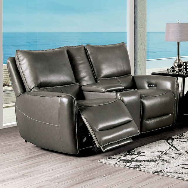 Gray Phineas Power Loveseat Cm9921Gy-Lv-Pm By Furniture Of America | Mobilia Cleopatra 3 Gray Phineas Power Loveseat CM9921GY-LV-PM By Furniture Of America - Image 1