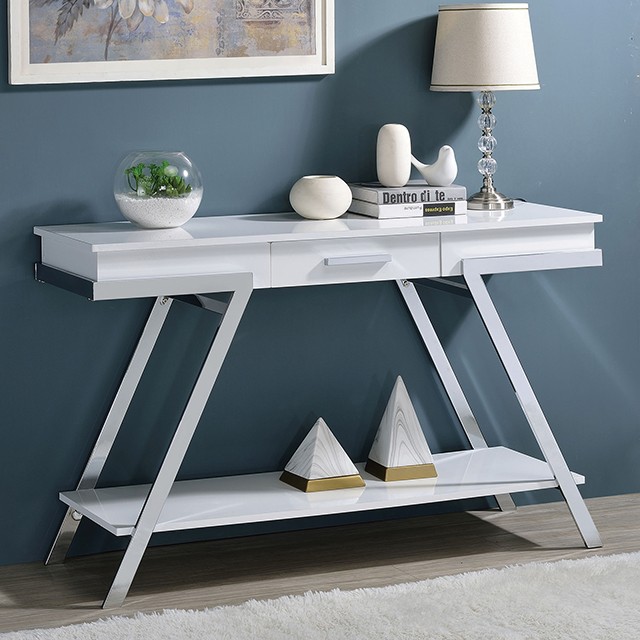 Titus Sofa Table Cm4193Wh-S By Furniture Of America. | Mobilia Cleopatra 3 TITUS SOFA TABLE CM4193WH-S By Furniture of America. - Image 1
