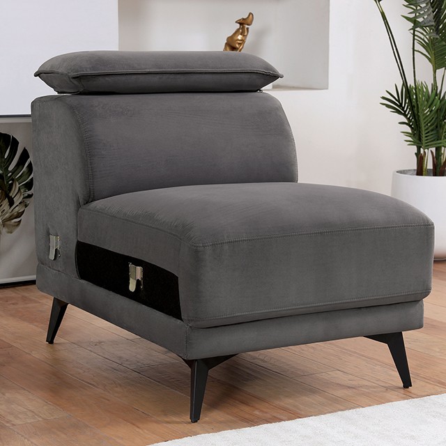 Napanee Armless Chair Cm6254Gy-Ac By Furniture Of America. | Mobilia Cleopatra 3 NAPANEE ARMLESS CHAIR CM6254GY-AC By Furniture of America. - Image 1