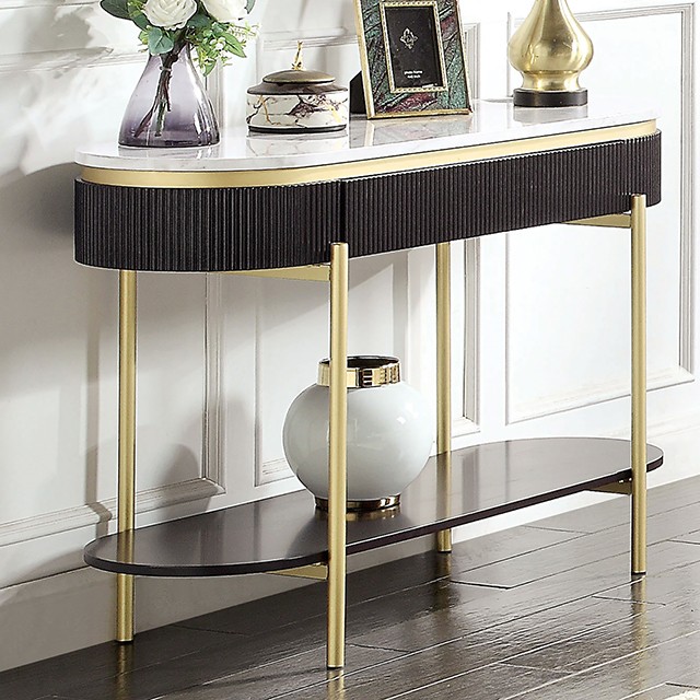 Koblenz Sofa Table Cm4412Wn-S By Furniture Of America . | Mobilia Cleopatra 3 KOBLENZ SOFA TABLE CM4412WN-S By Furniture of America . - Image 1