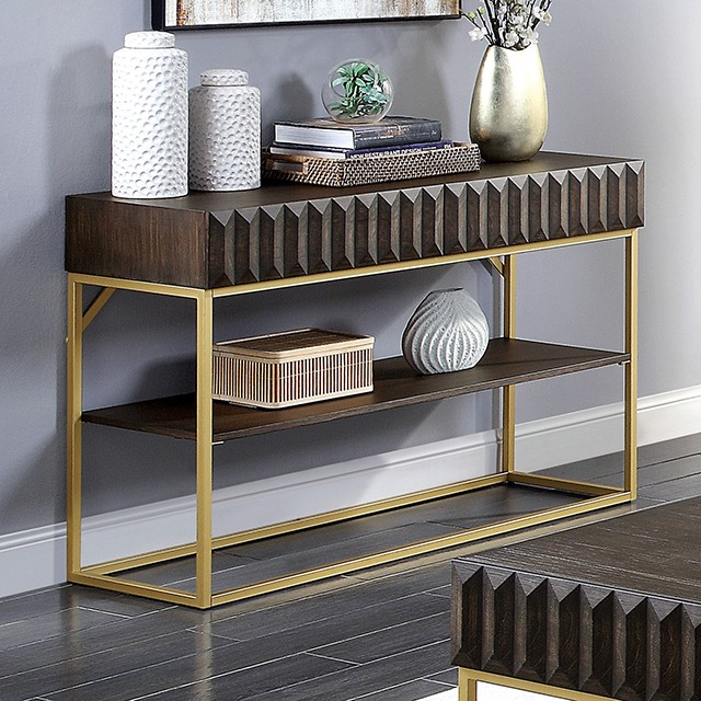 Augsburg Sofa Table Cm4545Wn-S By Furniture Of America . | Mobilia Cleopatra 3 AUGSBURG SOFA TABLE CM4545WN-S By Furniture of America . - Image 1