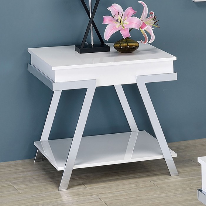 Titus End Table Cm4193Wh-E By Furniture Of America. | Mobilia Cleopatra 3 TITUS END TABLE CM4193WH-E By Furniture of America. - Image 1