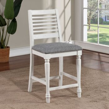 Calabria Counter Ht. Chair (2/Box) Rustic Antique White/Gray by Furniture of America