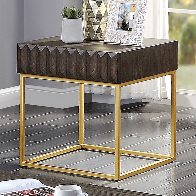 Augsburg End Table Cm4545Wn-E By Furniture Of America . | Mobilia Cleopatra 3 AUGSBURG END TABLE CM4545WN-E By Furniture of America . - Image 1