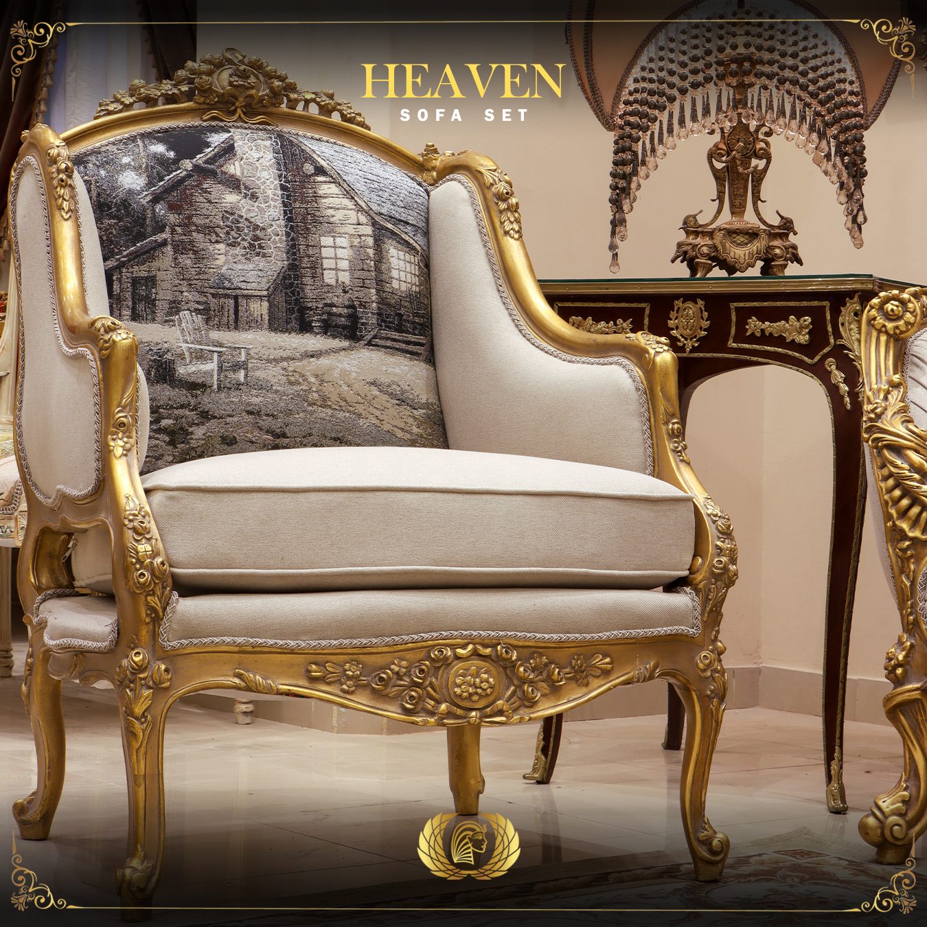 Handmade Haven Gray Beige Chair | Mobilia Cleopatra 3 Haven armchair 1.