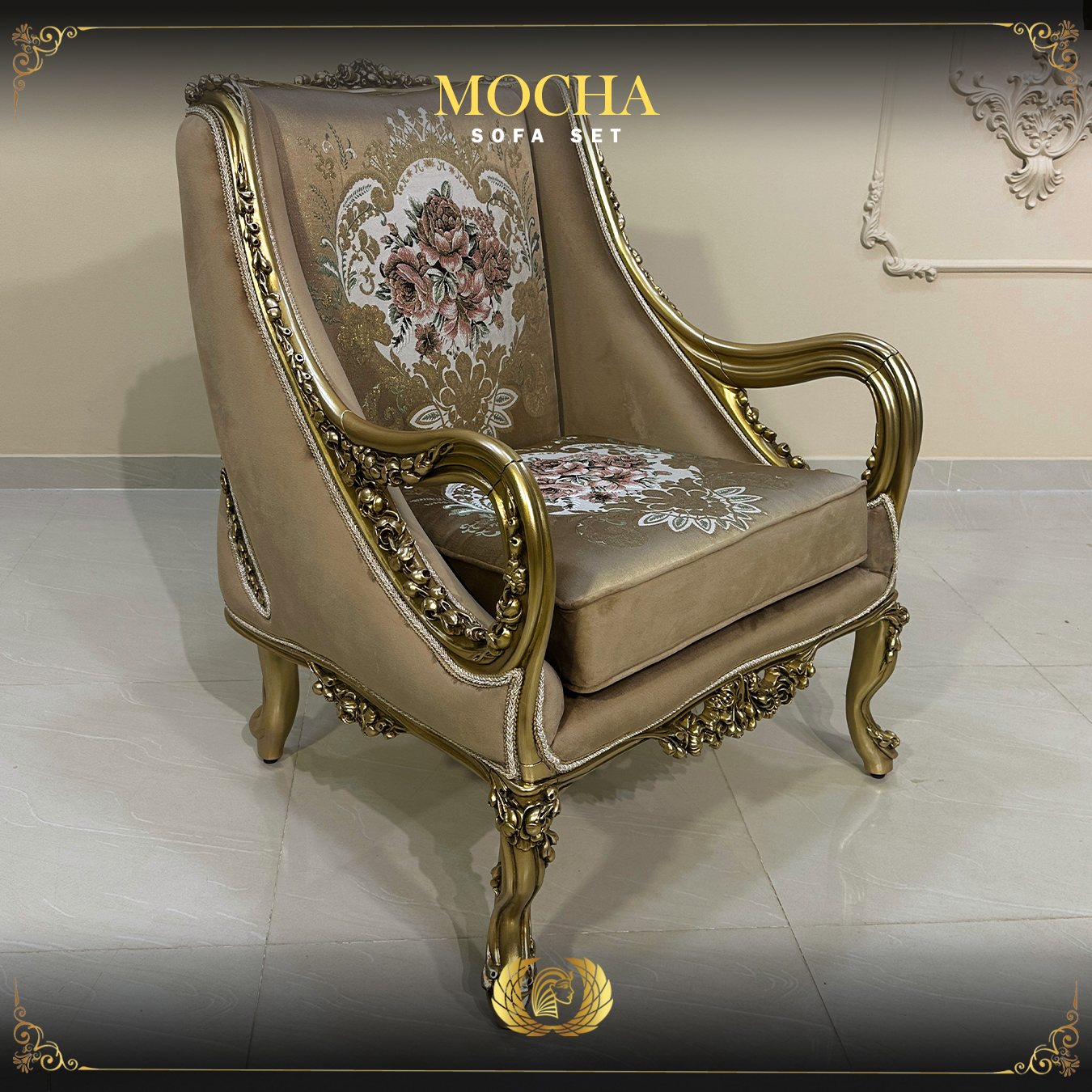 Handmade Champagne Mocha Chair | Mobilia Cleopatra 3 mocha-armchair-1