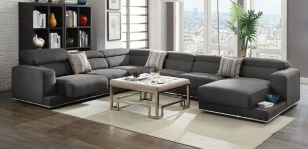 Gray Fabric Alwin Modular Wedge By ACME - Image 5