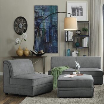 Gray Velvet Bois Modular – Armless Chair by ACME