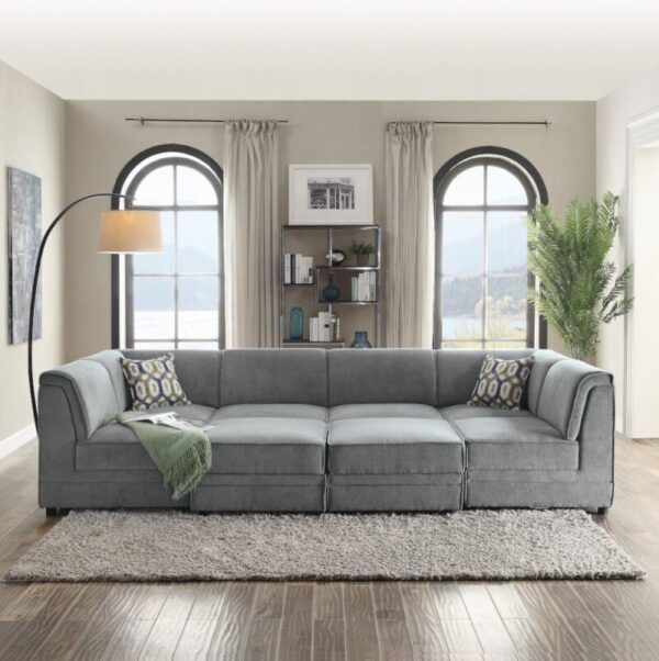 Gray Velvet Bois Modular - Wedge W/Pillow by ACME - Image 2