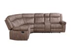 Chocolate Velvet Dollum Motion Sectional Sofa LV00397 by ACME - Image 3