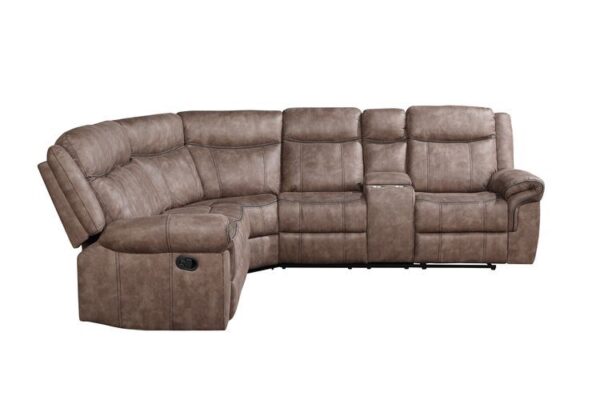 Chocolate Velvet Dollum Motion Sectional Sofa LV00397 by ACME - Image 3