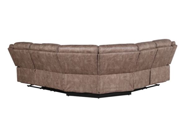 Chocolate Velvet Dollum Motion Sectional Sofa LV00397 by ACME - Image 4
