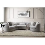 Gray Boucle Ivria Sectional Sofa W/9 Pillows LV02541 By ACME