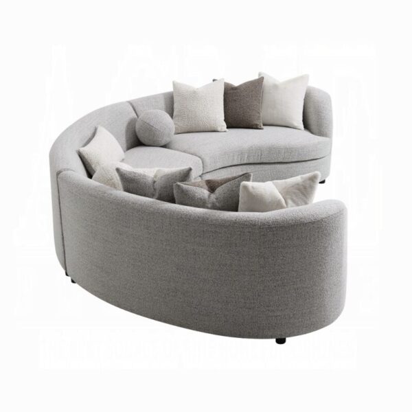 Gray Boucle Ivria Sectional Sofa W/9 Pillows LV02541 By ACME - Image 2