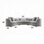 Gray Boucle Ivria Sectional Sofa W/9 Pillows LV02541 By ACME - Image 3