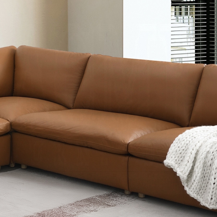 Brighton Modular Armless Chair In Brown Leather Lv03371 By Acme | Mobilia Cleopatra 3 Brighton Modular Armless Chair in Brown Leather LV03371 by ACME - Image 1