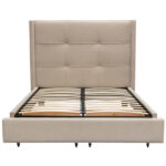 Sand Fabric Beverly Platform Bed w/ Footboard Storage By Diamond Sofa - Image 2