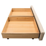 Sand Fabric Beverly Platform Bed w/ Footboard Storage By Diamond Sofa - Image 5